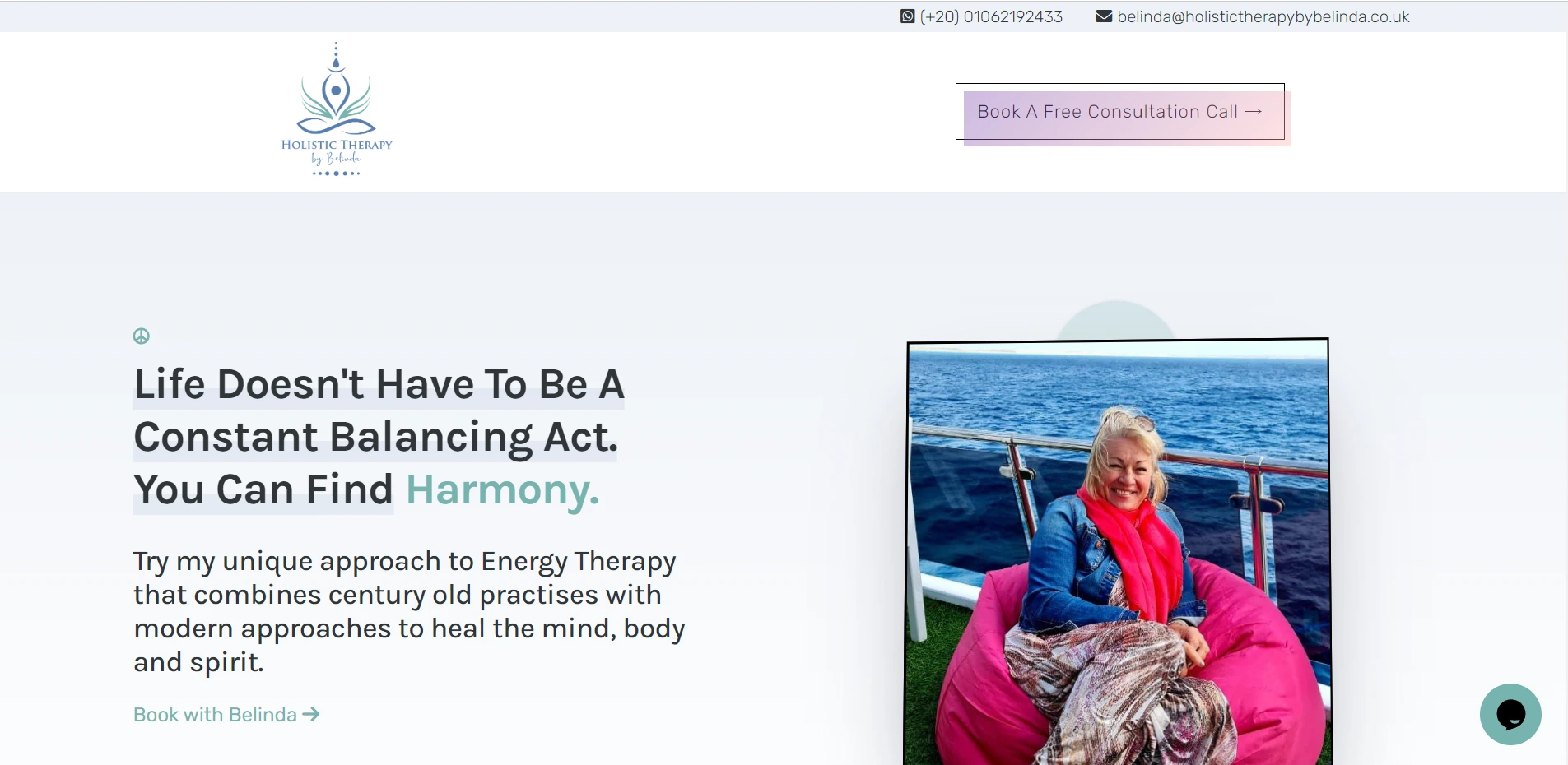 Holistic Therapy by Belinda website screenshot