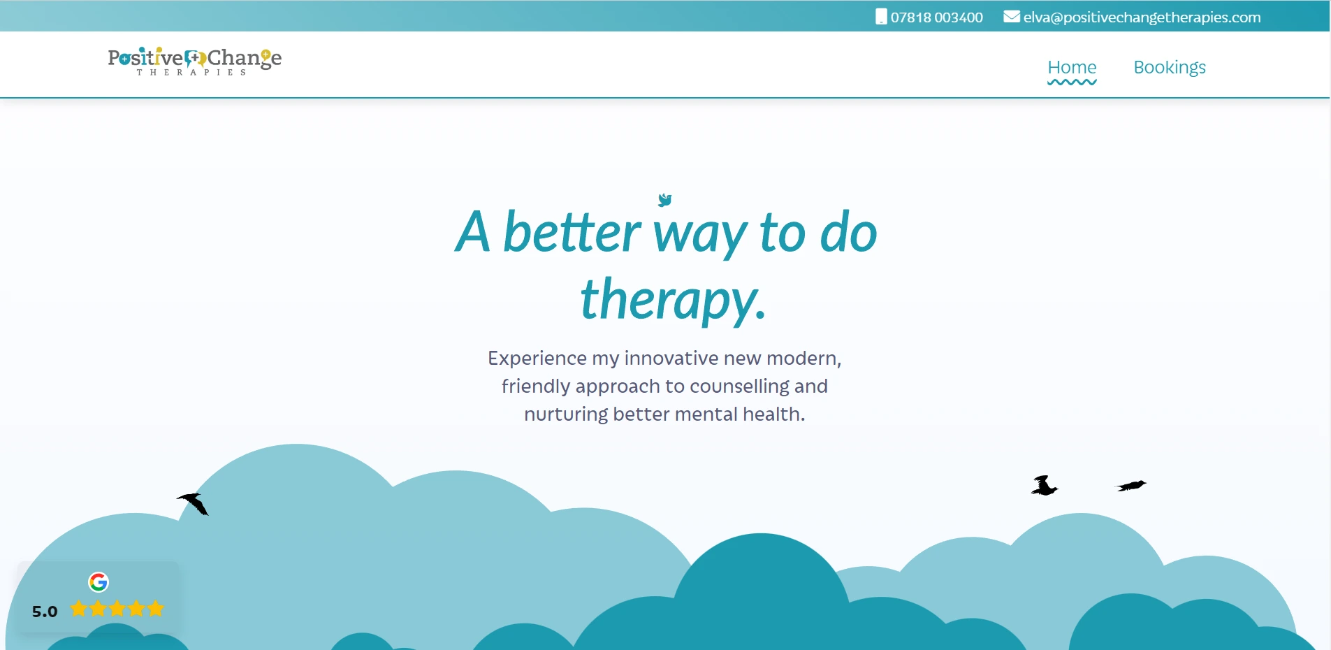 Positive Change Therapies website screenshot